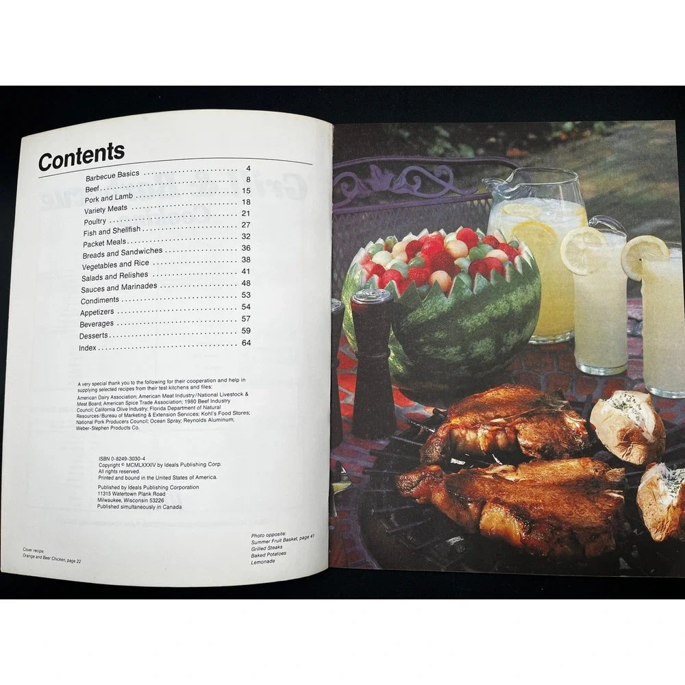 Ideals Grill‎ & Barbecue Cooking Cookbook Recipes Outdoor Grilling Techniques